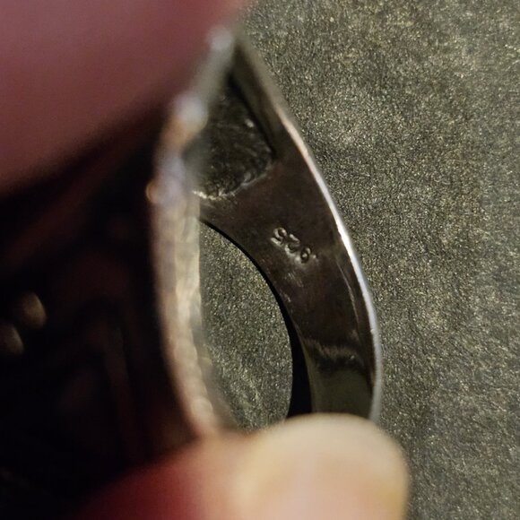 Vintage Dakota West Shube Sterling Silver and Rhodonite Ring, size 6.75 - Picture 6 of 7